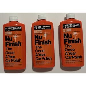 Nu Finish Once A Year Car Polish 12oz Lot of 3 New Sealed No Wax Shine Formula